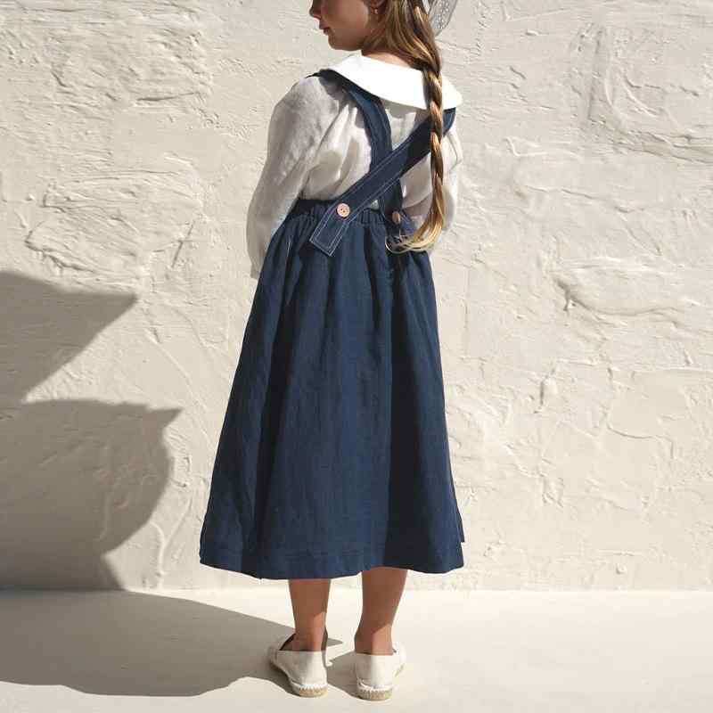 ジャンパースカート 女の子 キッズ ベビー サロペットスカート 綿100% 無地 ゆったり ウエストゴム 春夏 ナチュラル 田園風 スクールスタイル やわらか ワンピース ホワイト ネイビー