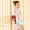 和服 浴衣 春夏 改良版 ポリエステル 化繊混紡 シワになりにくい ピンク 桜 正装 セット 和装 お祭り 花火大会 イベント 普段使い 着付け簡単 涼しい