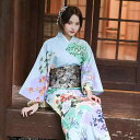 浴衣 和服 レディース モダン 和風 改良型 簡単着付け 訪問着 フォーマル 正装 セレモニー 撮影用 記念写真 披露宴 お茶会 ポリエステル ターコイズブルー