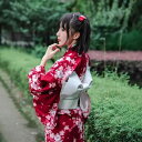 浴衣 レディース 和服 夏用 女性用 花火大会 お祭り 旅行用 レッド 赤色 ワインレッド 小桜総柄 ポリエステル素材 しわになりにくい イージーケア 色落ち防止 軽量