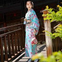 浴衣 和服 レディース 改良 小紋 着物 ポリエステル製 洗える 自宅で手軽 お手入れ簡単 普段使い お出かけ おしゃれ 上品 秋冬 丈140cm きものセット