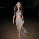 水着 レディース ビキニ ロングスカート フード付き セクシー 無地 ハイウエスト バックレス カップ付き ノンワイヤー 温泉 リゾート ビーチ プール フィットネス スポーツ ギャラクシーグレー サマー ナイロン スパンデックス ポリエステル