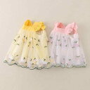ワンピース 女の子 ベビー プリンセスドレス 韓国風 1歳 誕生日ドレス バースデー かわいい 刺繍 花柄 キャミソールドレス 夏 ピンク イエロー ポリエステル