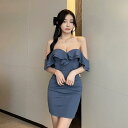 ワンピース レディース セクシー チューブトップ バックレス ノースリーブ フリル ボディコン ミニ丈 パーティー イベント ナイトクラブ お呼ばれ デート ポリエステル 無地 ホワイト ブラック ダスティピンク ブルーグレー