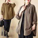 シャツ レディース 春夏 綿麻 長袖 ブラウス アウター ゆったり ポロ襟 無地 コットンリネン カジュアル トップス オフィス 通勤 ブラック(4)