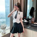 制服 レディース 女性用 エステティシャン 美容師 フットバス スパ サロン 美容院 半袖 ショートパンツ セットアップ 吸湿速乾 ポリエステル スパンデックス ホワイト 春夏 ユニフォーム(x2)