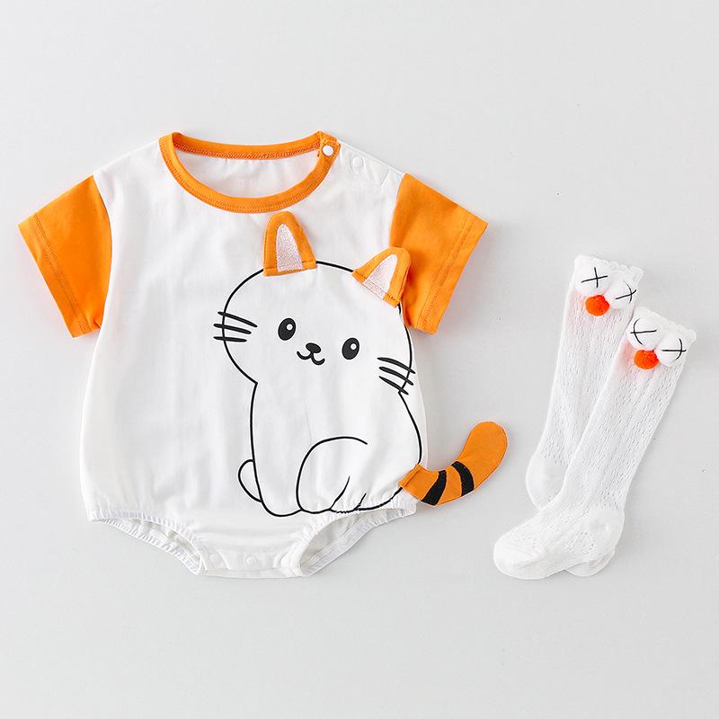 ロンパース ベビー 新生児 男の子 女の子 夏 半袖 綿 薄手 かわいい 赤ちゃん服 コットン 肌に優しい 通気性 普段着 ルームウェア