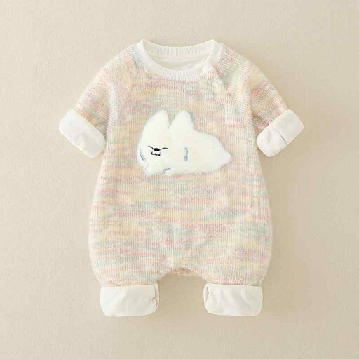 ロンパース ベビー 赤ちゃん 新生児 秋冬 ニット 裏起毛 フリース ダブル 長袖 カバーオール かわいい ピンク 厚手 お出かけ ポリエステル 韓国 ロンパース ベビー 赤ちゃん 新生児 秋冬 ニット 裏起毛 フリース ダブル 長袖 カバーオール かわいい ピンク 厚手 お出かけ ポリエステル 韓国