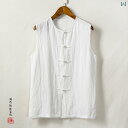 シャツ 男性用 春夏 中国風 トレンド リネンコットン ノースリーブ 無地 ゆったり レトロ カジュアル ベスト ジレ トップス 丸首 薄手 ウォッシュ加工 白 ワインレッド ネイビー キャメル