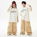 キッズ ダンス衣装 男の子 女の子 ヒップホップ ストリートダンス 発表会 ドラム ステージ レトロ Tシャツ 長ズボン 綿素材 おしゃれ