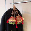 バッグ キッズ 女の子 かわいい ハンバーガーモチーフ 編み込み バケットバッグ 巾着 フェイクファー コンパクト ミニ おしゃれ 普段使い(x3)(4)