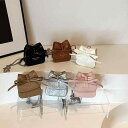 キッズ 女の子 ミニ チェーンバッグ 小銭入れ コインケース ミニ財布 かわいい リボン おしゃれ 無地 韓国風 PU ポシェット ブラック 普段使い デイリーユース(x3)