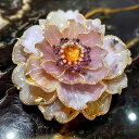 ブローチ レディース 高級感 豪華 エレガント 貴婦人 山茶花 イエロークリスタル 宝石 エナメル加工 フォーマル オフィス デイリー 普段使い 記念日 ギフト 飾り