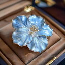 ブローチ レディース ムクゲ 花 銅製 電気メッキ加工 高級感 豪華 上品 繊細 ジルコニア 煌めく 植物モチーフ オリジナルデザイン 装飾用 プレゼント フォ...