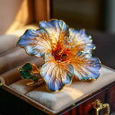 ブローチ レディース むくげの花 新中式スタイル 高級感 上品 エレガント 銅製 電気メッキ加工 チャイナドレスアクセサリー プレゼント