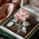 ブローチ レディース 女性用 鳳仙花 植物 花モチーフ 高級感 七宝 エナメルカラー 銅製 電気メッキ加工 秋冬 シンプル クールスタイル 贈り物 記念品