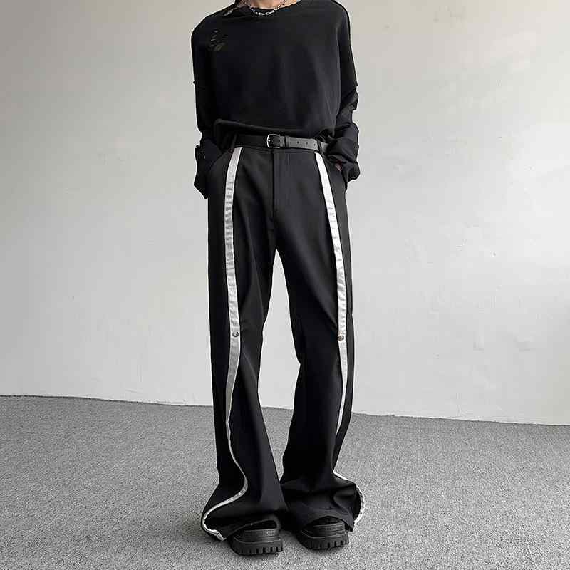 パンツ カジュアルフレアスラックス メンズ 脚長効果 スタイルアップ 裏起毛 ゆったり リラックスフィット 大きいサイズ ブラック 秋冬 普段使い デイリーユース 大人カジュアル