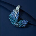 ブローチ レディース 高級感 オーストリアンクリスタル 翼モチーフ 上品 エレガント 韓国風 秋冬 コート ジャケット ピン