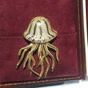 ブローチ メンズ レディース クラゲ ジェリーフィッシュ オリジナル デザイン 独創的 個性的 ユニーク 高級感 豪華 上品 銅製 電気メッキ加工 ゴールド シルバー 秋