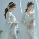 ワンピース マタニティ 妊婦 撮影用ドレス フォトスタジオ スタジオ撮影 記念写真 前撮り プライベート撮影 シンプル 清楚 エレガント ホワイト ロング丈 ポ...