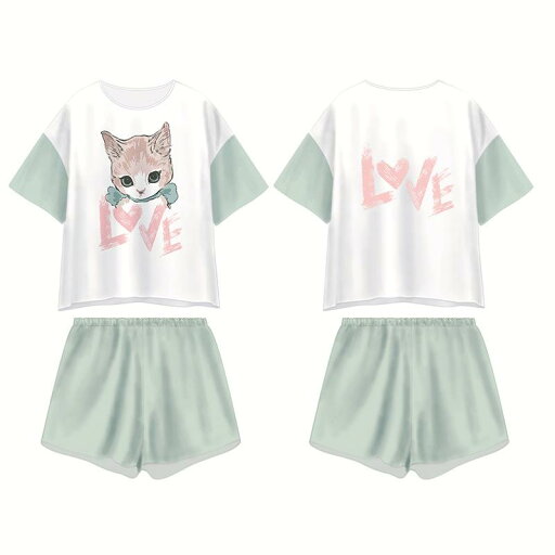 ルームウェア レディース 春夏 半袖 ショートパンツ 上下セット サテン風 シフォン ポリエステル 薄手 軽量 快適 かわいい 部屋着 リラックスウェア キャラクター柄 ルームウェア レディース 春夏 半袖 ショートパンツ 上下セット サテン風 シフォン ポリエステル 薄手 軽量 快適 かわいい 部屋着 リラックスウェア キャラクター柄