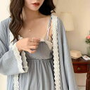 パジャマ レディース マタニティ 授乳服 産後 3点セット キャミソール 長袖 ガウン Vネック コットン ニット 春夏 ルームウェア 部屋着 快適 出産準備 入院
