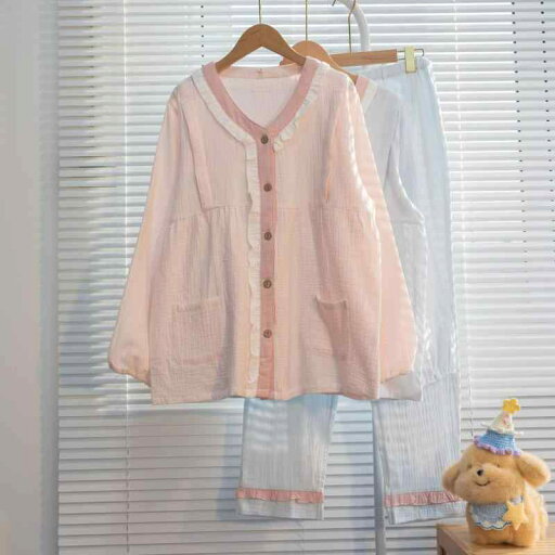 ルームウェア レディース パジャマ かわいい 産後 妊婦 授乳服 入院用 部屋着 綿100% ダブルガーゼ 吸汗性 通気性 長袖 ロングパンツ 春夏 上下セット ルームウェア レディース パジャマ かわいい 産後 妊婦 授乳服 入院用 部屋着 綿100% ダブルガーゼ 吸汗性 通気性 長袖 ロングパンツ 春夏 上下セット