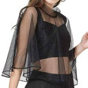 ショール レディース 春夏 結婚式 披露宴 ブライダル ウェディング 花嫁 フォーマル ラウンドネック ネットチュール シアー ケープ ボレロ 羽織り(x2)