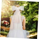 ヘッドドレス 花嫁 ブライダル ウェディング ベール レース チュール 高級感 ナチュラル 韓国風 結婚式 前撮り 後撮り 撮影小物 リボン ホワイト(x2)