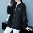 ジャケット レディース ミセス 女性用 秋冬 ゆったり 大きいサイズ ビッグシルエット 長袖 スタジャン 野球服 体型カバー 着痩せ 若見え アニマル柄 ホットフィックス ストーン飾り 綿 コットン ポリエステル ブラック 黒