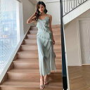 ナイトドレス レディース パジャマワンピース キャミソール セクシー 純欲風 接触冷感 ひんやり シルク調 サテン風 超薄手 ルームウェア 部屋着 ロング丈 通...