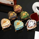 ジュエリーボックス 欧風 レトロ調 プリンセス ハート型 亜鉛合金製 アクセサリーケース ネックレス 指輪 ブレスレット 小物入れ 収納 卓上 エレガント(x2...