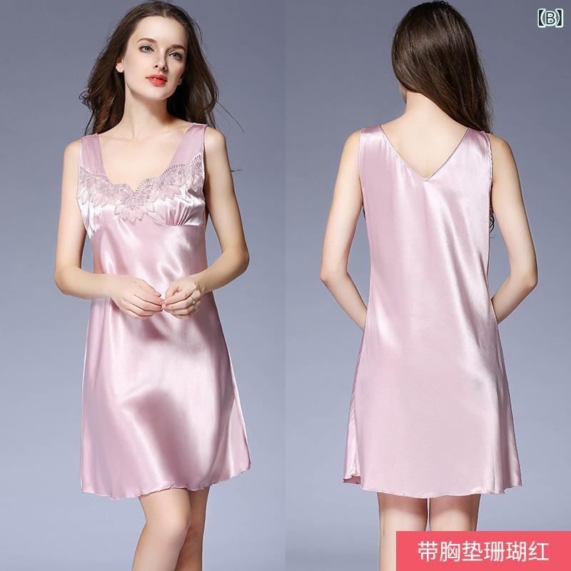 ルームウェア レディース パッド入り 接触冷感 Vネック ノースリーブ ショート丈 超薄手 吸湿速乾 ストレッチ セクシー ナイトウェア 夏用 大きいサイズ ゆったり ポリエステル製 部屋着 シンプル 大人 パジャマ