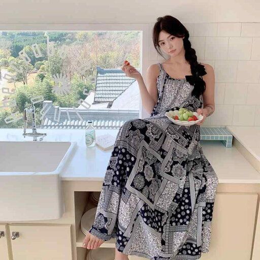 ワンピース レディース 春夏 レーヨン混 細ストラップ キャミソール ロング丈 マキシ丈 接触冷感 涼しい 通気性 ゆったり 体型カバー ルームウェア ワンマイルウェア(x2) ワンピース レディース 春夏 レーヨン混 細ストラップ キャミソール ロング丈 マキシ丈 接触冷感 涼しい 通気性 ゆったり 体型カバー ルームウェア ワンマイルウェア(x2)