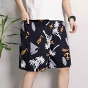 ショートパンツ メンズ 再生繊維 薄手 ゆったり 大きいサイズ 5分丈 カジュアル 通気性 春夏 部屋着 外出着 ビーチ リゾート 柄