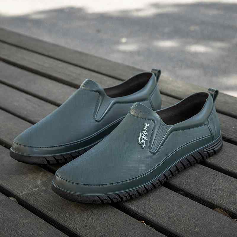 レインブーツ メンズ ショート丈 防水 滑り止め 耐摩耗性 PVC製 オールシーズン 男性用 おしゃれ 雨靴 レインシューズ キッチン 厨房 作業用 洗車 ガーデニング アウトドア 日常使い カジュアルシューズ 黒 茶 緑