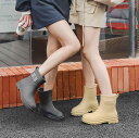 レインブーツ レディース 長靴 韓国風 おしゃれ 外履き ファッション ミドル丈 PVC 防水 防滑 滑り止め 低ヒール ソフトソール 柔らかい底 キッチン 台...