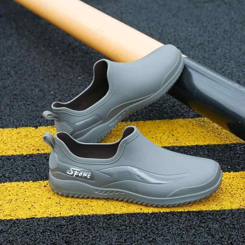 レインブーツ メンズ ローカット 防水 滑り止め 作業靴 釣り アウトドア キッチン用 男性用 ゴム 長靴 PVC製 耐摩耗 オールシーズン 裏ボア ショート丈 カジュアル ファッション