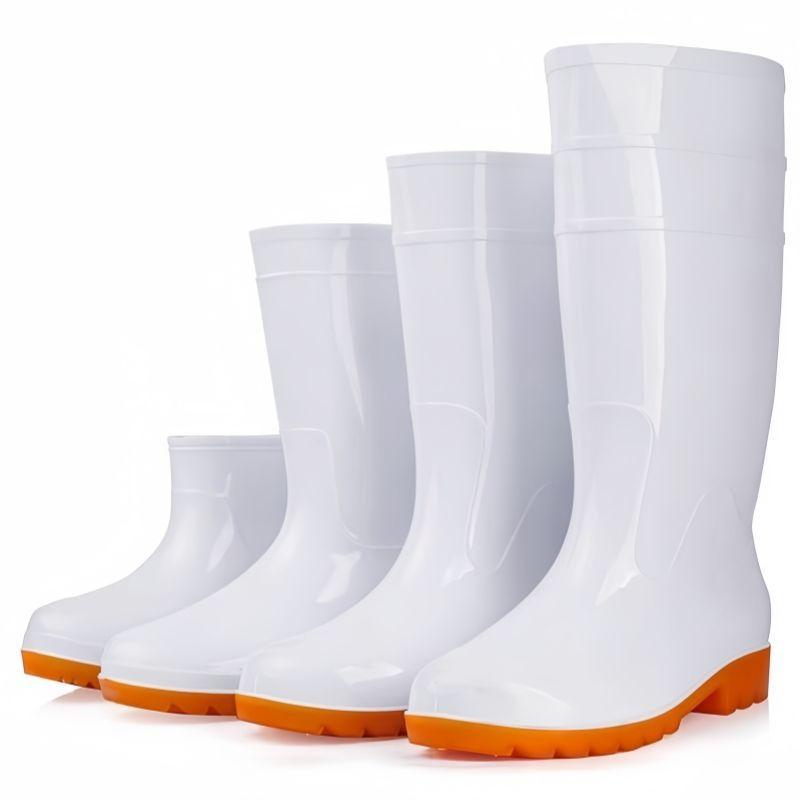 長靴 メンズ 男性用 大きいサイズ 白 ホワイト 食品工場 作業用 衛生靴 耐油 滑り止め ノンスリップ 裏起毛 裏ボア 保温 防寒 高筒 レインブーツ