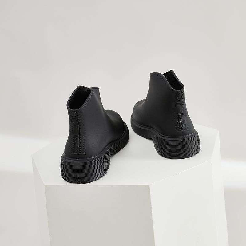 レインブーツ レディース 女性用 ショート丈 ローカット 防水 滑り止め 裏ボア 保温 PVC ゴム アウトドア 雨靴 秋冬