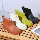 レインブーツ レディース スクエアトゥ ショート丈 防水 防滑 ゴム おしゃれ ファッション 韓国風 普段使い カジュアル 雨の日 梅雨対策 PVC素材 長靴(...