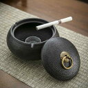 灰皿 セラミック製 蓋付き 灰飛び防止 大容量 シンプル おしゃれ オフィス 卓上 インテリア オブジェ ブラック ライトグリーン(x2)