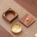 灰皿 南米ウォールナット 無垢材 木製 丸型 木蓋付き 灰飛び防止 臭い漏れ防止 リビング オフィス 卓上 おしゃれ 高級感 シンプル 和モダン インテリア 喫煙具 収納 贈答用 プレゼント
