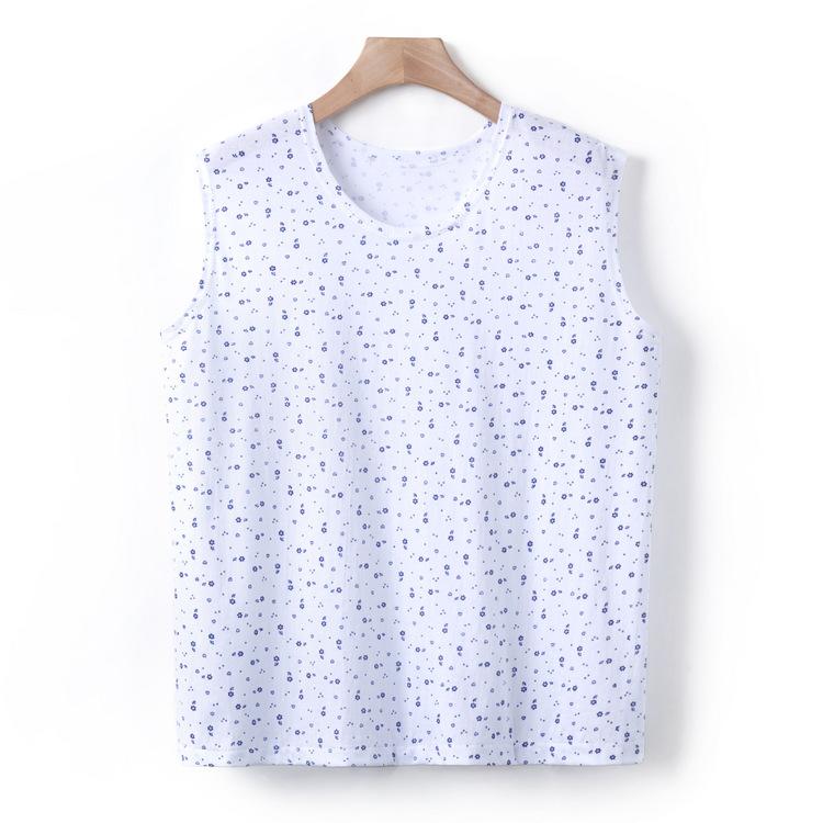 トップス レディース ミセス シニア 女性 ノースリーブ タンクトップ ゆったり ルーズフィット 体系カバー 夏 薄手 花柄 総柄 プリント ポリエステル カジュアル 普段使い 部屋着