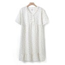 ルームウェア レディース 半袖 ワンピース 夏 ゆったり キャラクター柄 かわいい 女性用 パジャマ ミドル丈 リラックスフィット 部屋着 ポリエステル ワンピ