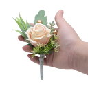 コサージュ ブローチ 男女兼用 結婚式 ブライダル ウェディング 花嫁 ブライズメイド フォーマル パーティー 造花 シルク 布製 ゴールド レッド ピンク ブルー