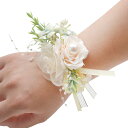 コサージュ ブートニア リストコサージュ 結婚式 ブライダル 新郎新婦 両親 参列者 上品 ナチュラル ボタニカル オーガンジー ローズ 布製 フォーマル 小物