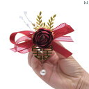 コサージュ 結婚式 新郎新婦 介添人 ブライズメイド アッシャー 中華風 ウェディング ブライダル フォーマル レッド ゴールド 布製