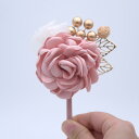 コサージュ キッズ 花嫁 ブライズメイド ゲスト 結婚式 披露宴 二次会 パーティー 発表会 卒業式 入学式 イベント 舞台 フォーマル セレモニー ブローチ 布製 ローズ 焼きばら シャンパンピンク ワインレッド