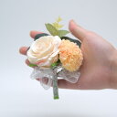 ウェディング コサージュ ブートニア ナチュラル バラ 花飾り 新郎 新婦 ゲスト シャンパン ディープブルー ピンク オフホワイト 結婚式 披露宴